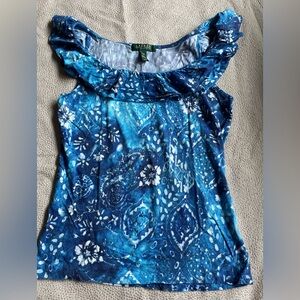 Lauren Ralph Lauren Blue Floral Top